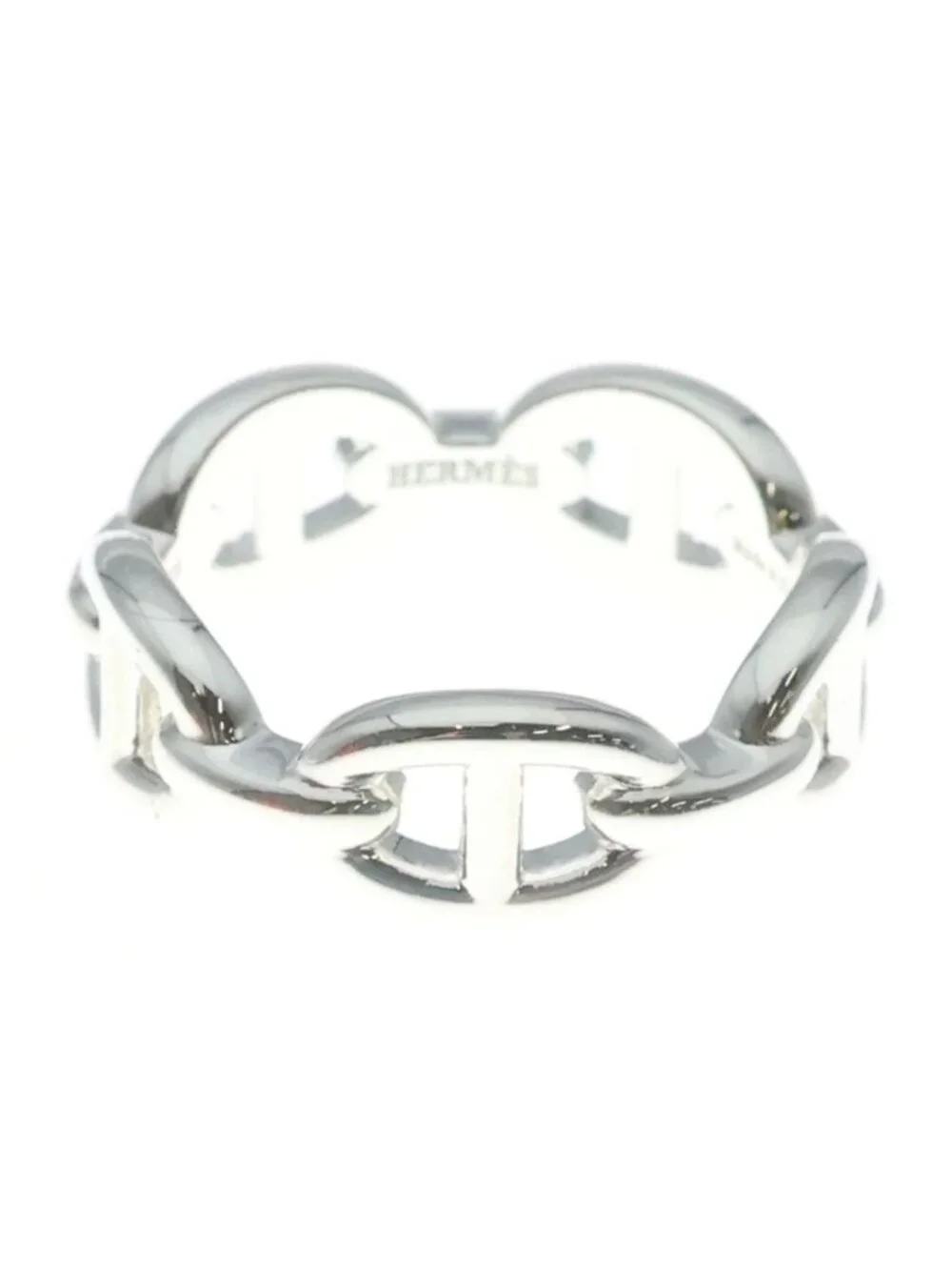 Hermes Chaine D'ancre Enchainee PM Ring 57 Silver
